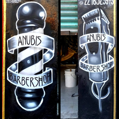 Mural de graffiti en Puebla - barberias, negocios 