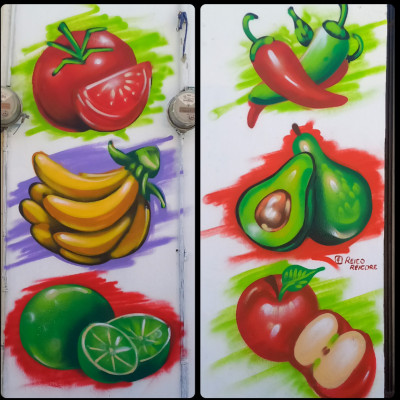 Mural de graffiti en Puebla - rotulos, comida, negocios