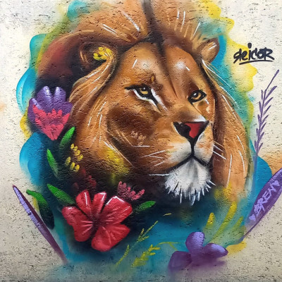 Mural de graffiti en Puebla - aves, animales, murales