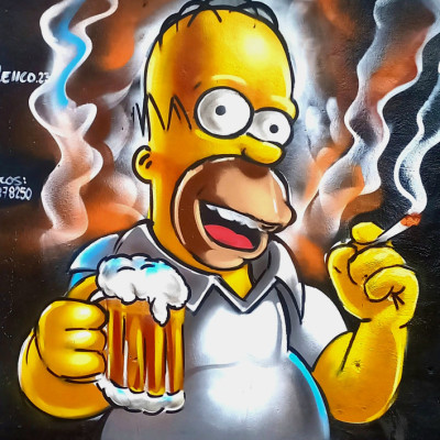 Mural de graffiti en Puebla - bares, negocios 