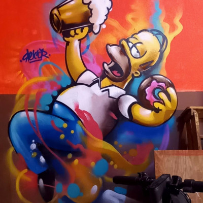 Mural de graffiti en Puebla - bares, negocios