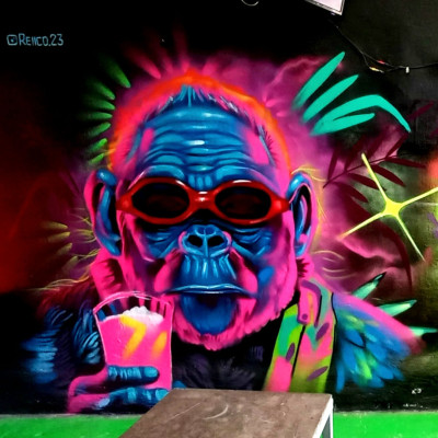 Mural de graffiti en Puebla - murales, animales, bares