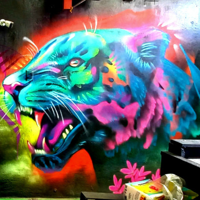 Mural de graffiti en Puebla - murales, animales, bares