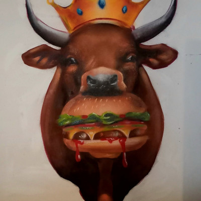 Mural de graffiti en Puebla - comida, rotulos