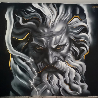 Mural de graffiti en Puebla - barber, tattostudio, barberias 