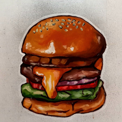 Mural de graffiti en Puebla - rotulos, comida