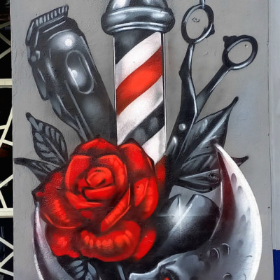 Mural de graffiti en Puebla - rotulos, barberias, barber, murales
